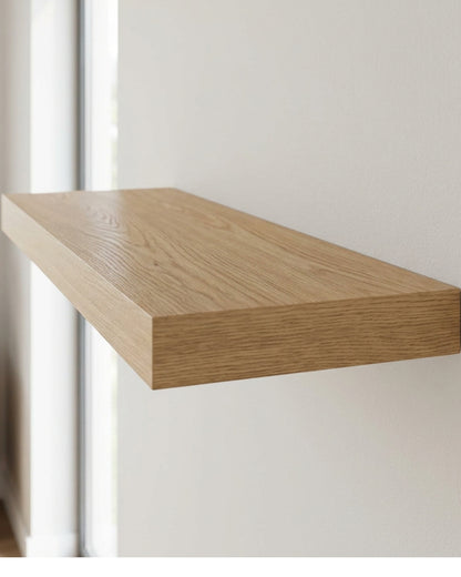 Ndwkv Oak Veneer Hidden Rod Floating Shelf Natural 60 cm - Lifestyle view