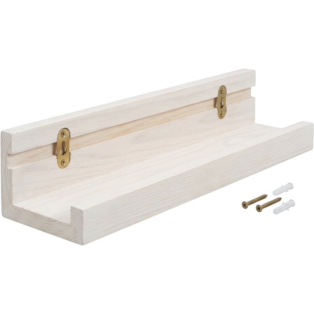 Ndwkv Pine Picture Ledge Wall Shelf Whitewash 50 cm - Product view